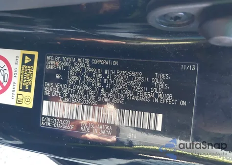 2014 Lexus Rx 350 z USA, uszkodzony, nr VIN JTJBK1BA6E2039960